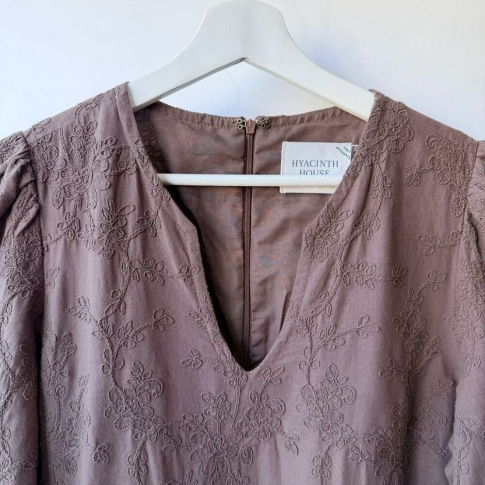 Hyacinth House Brown Becca Bell Sleeve Mini Dress Womens Size L - Picture 5 of 12